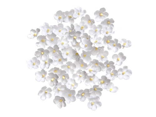 Kwiaty papierowe - DpCraft - białe, 2 cm, 60 szt.