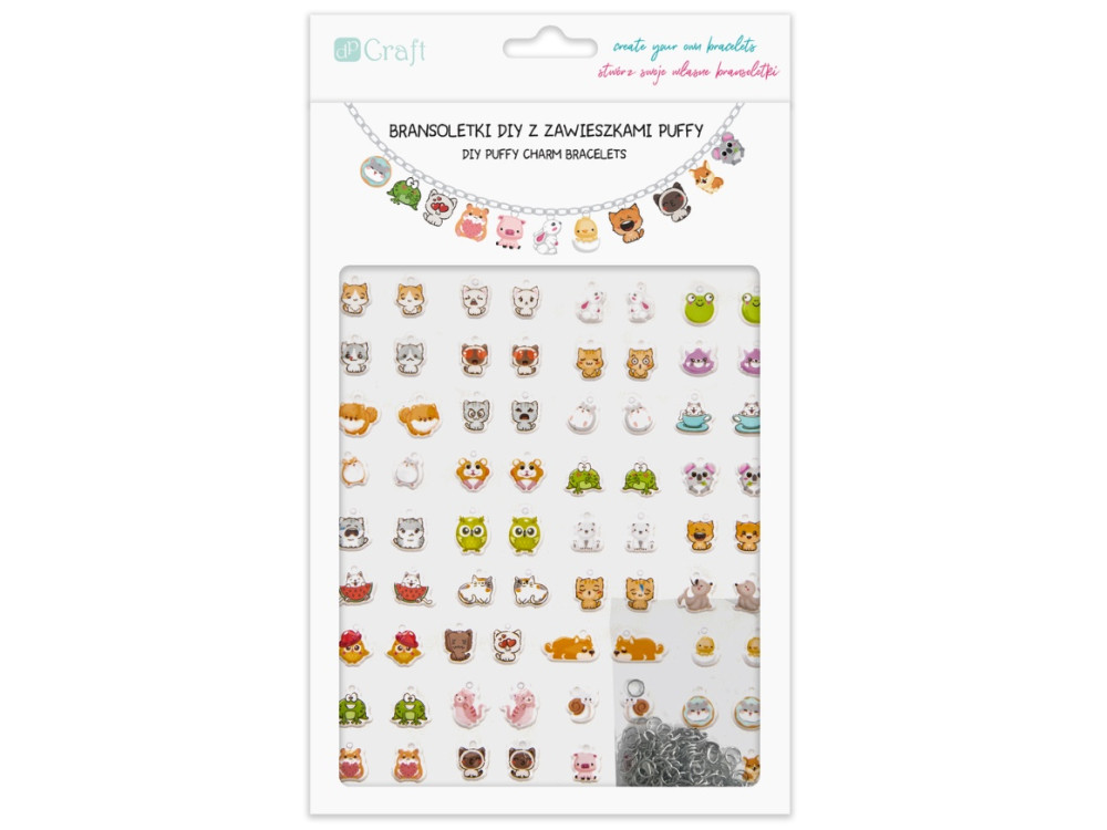 DIY Puffy Charms bracelets - DpCraft - Cute Animals, 2 pcs.