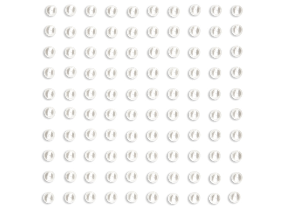 Self-adhesive pearls - DpCraft - off white, 5 mm, 100 pcs.
