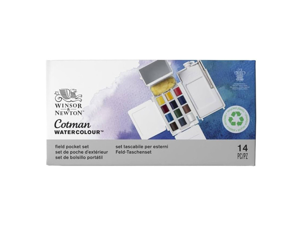 Zestaw farb akwarelowych Cotman Field - Winsor & Newton - 12 kolorów