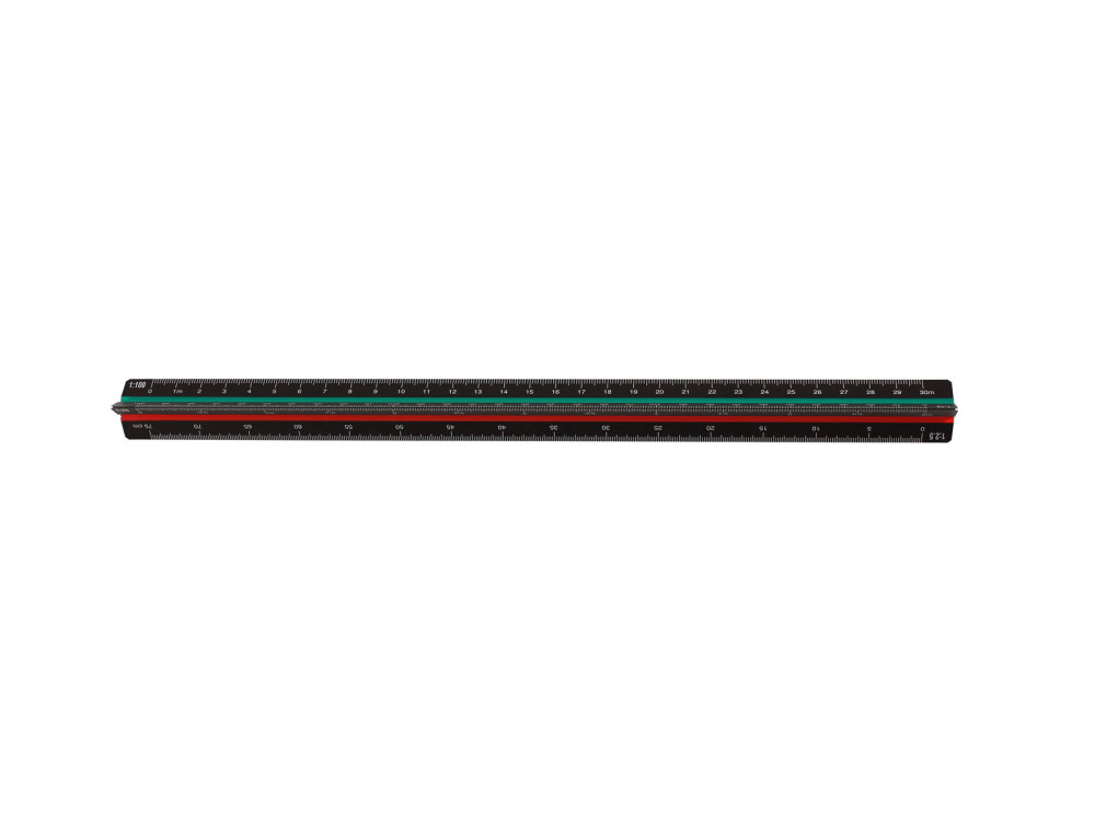 Skalówka aluminiowa - Leniar - czarna, 30 cm