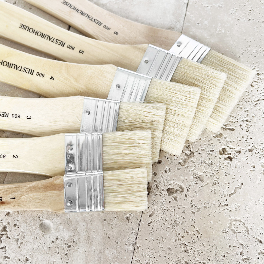 Flat, natural, hog bristles 800 series brush - Restaurohouse - no. 5