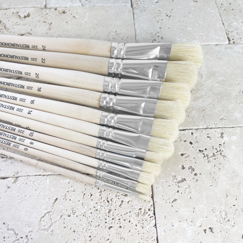 Cat's Tongue, natural, hog bristles 220 series brush - Restaurohouse - no. 12