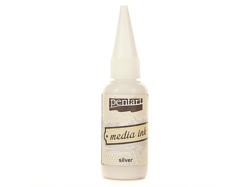 Media Ink - Pentart - Silver, 20 ml
