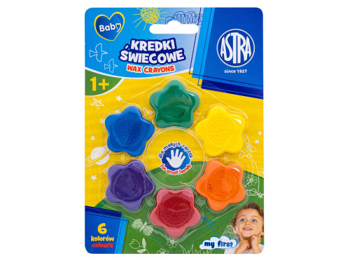 Kredki świecowe Baby Gwiazdki - Astra - 6 kolorów