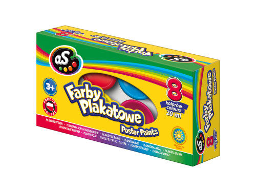 Zestaw farb plakatowych - Astra - 8 kolorów x 20 ml