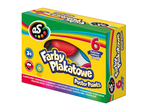 Zestaw farb plakatowych - Astra - 6 kolorów x 20 ml