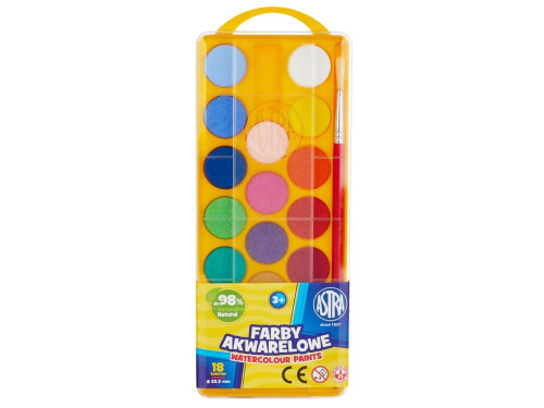 Set of watercolor paints - Astra - 18 pcs.