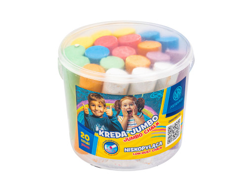 School Jumbo low-dusty chalk - Astra - 20 pcs.