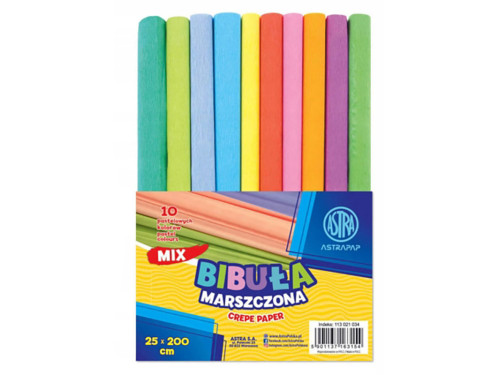 Crepe Paper - Astra - pastel, 10 colors, 25 x 200 cm