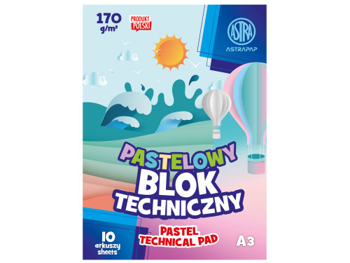 Technical Paper Pad A3 - Astra - pastel, 170 g, 10 sheets