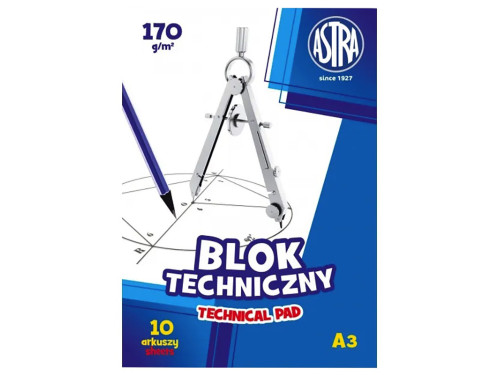 Technical Paper Pad A3 - Astra - white, 170 g, 10 sheets