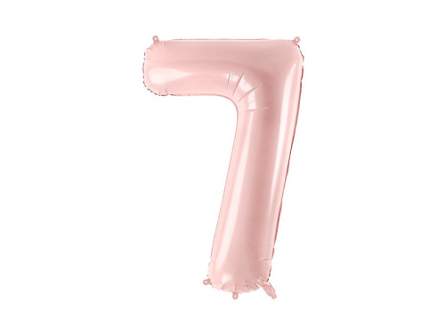 Foil balloon number 7 - light pink, 72 cm