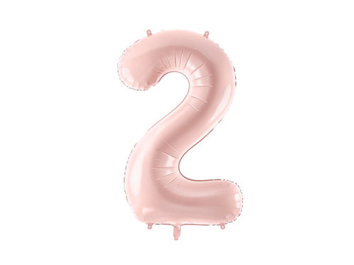 Foil balloon number 2 - light pink, 72 cm