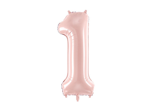 Foil balloon number 1 - light pink, 72 cm