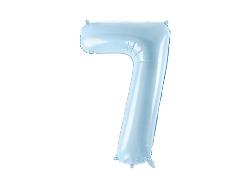 Foil balloon number 7 - light blue, 72 cm
