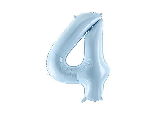 Foil balloon number 4 - light blue, 72 cm