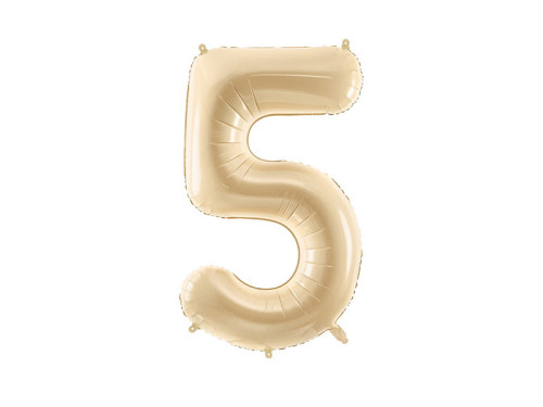 Foil balloon number 5 - beige, 72 cm