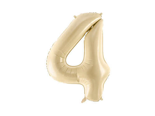 Foil balloon number 4 - beige, 72 cm