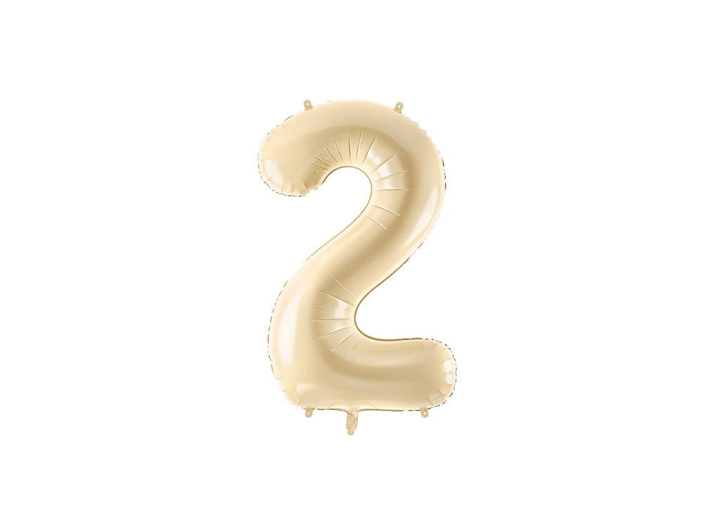 Foil balloon number 2 - beige, 72 cm