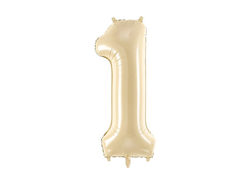 Foil balloon number 1 - beige, 72 cm