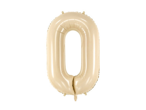 Foil balloon number 0 - beige, 72 cm