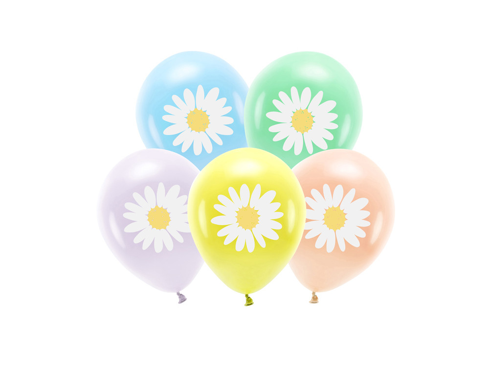 Balony lateksowe Eco Pastel Stokrotki - 30 cm, 5 szt.
