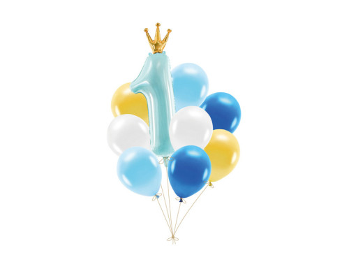 Set of baloons 1 Year - blue, 9 pcs.