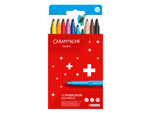 Zestaw flamastrów akwarelowych Swisscolor - Caran d'Ache - 10 kolorów