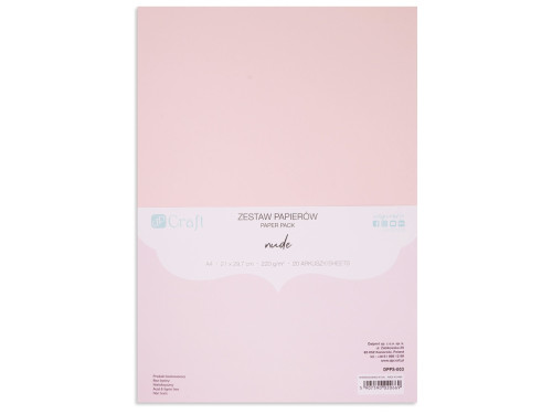 Paper Pack - DpCraft - Nude, A4, 220 g, 20 sheets