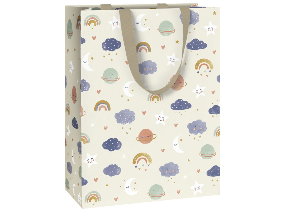 Paper gift bag Hiroko - Rico Design - Cream, 25 x 13 x 33 cm