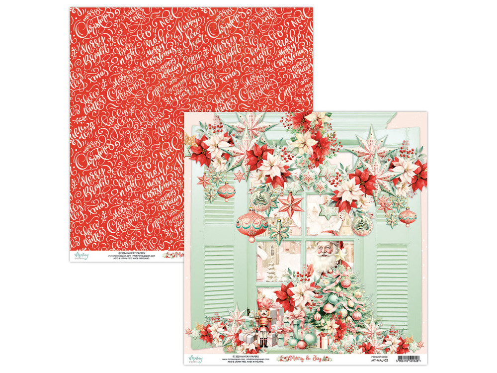 Papier do scrapbookingu 30,5 x 30,5 cm - Mintay - Merry & Joy 02