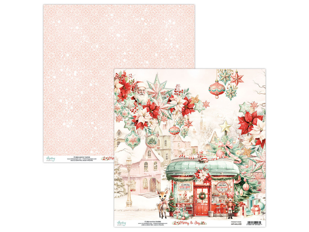 Scrapbooking paper 30,5 x 30,5 cm - Mintay - Merry & Joy 03
