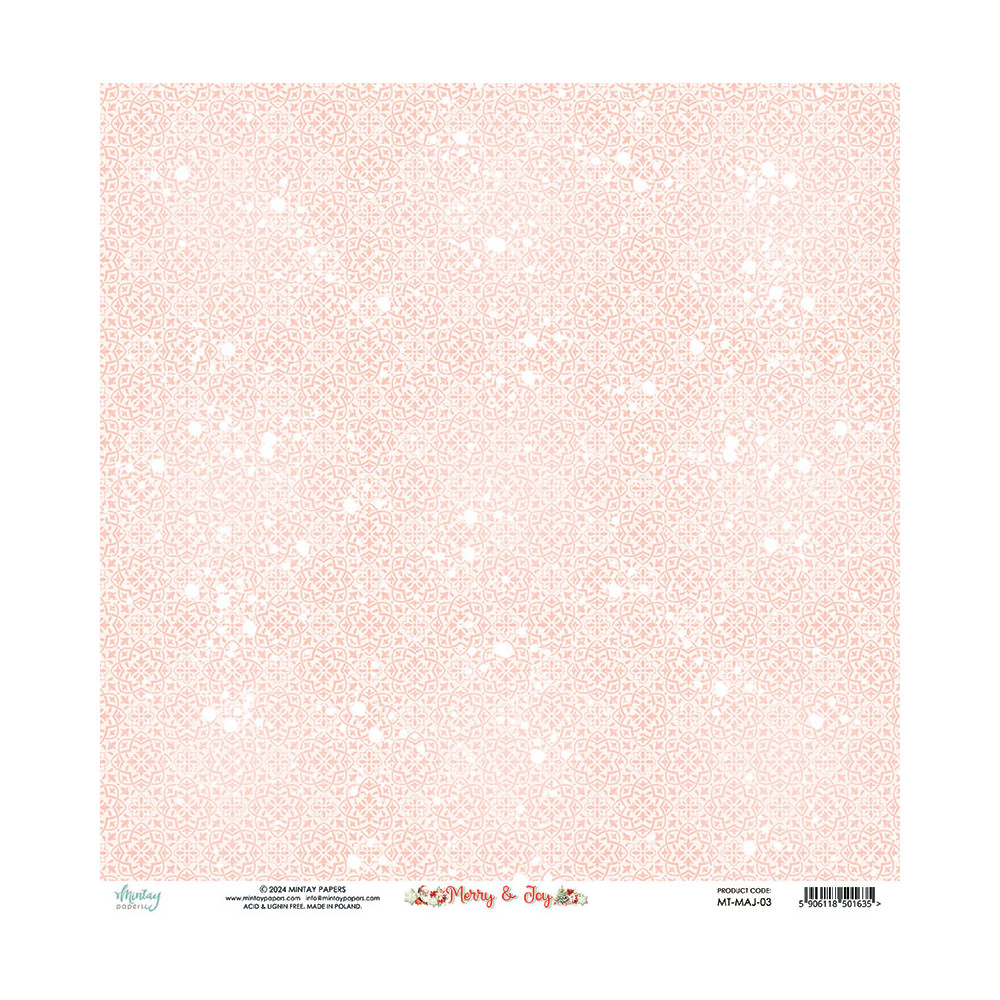Papier do scrapbookingu 30,5 x 30,5 cm - Mintay - Merry & Joy 03