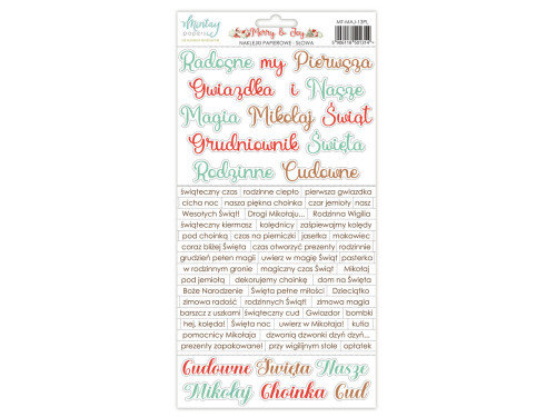 Zestaw naklejek papierowych 15,2 x 20,3 cm - Mintay - Merry & Joy