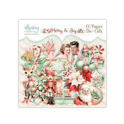 Set of paper die-cuts - Mintay - Merry & Joy, 60 pcs.
