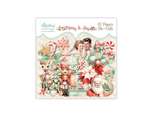 Set of paper die-cuts - Mintay - Merry & Joy, 60 pcs.