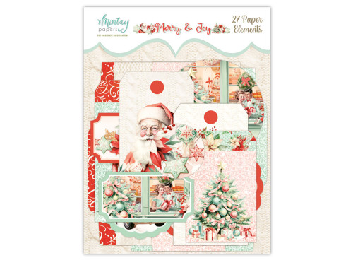 Set of paper elements, tags - Mintay - Merry & Joy, 27 pcs.