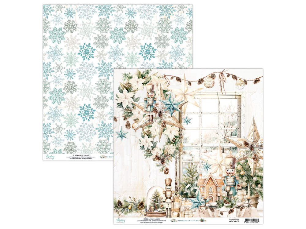 Papier do scrapbookingu 30,5 x 30,5 cm - Mintay - Christmas Blessings 01