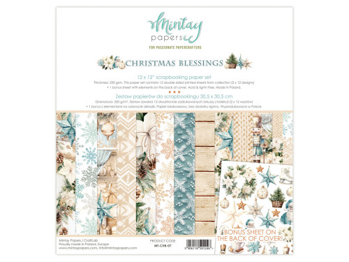 Set of scrapbooking papers 30,5 x 30,5 cm - Mintay - Christmas Blessings