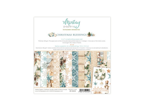 Set of scrapbooking papers 15,2 x 15,2 cm - Mintay - Christmas Blessings