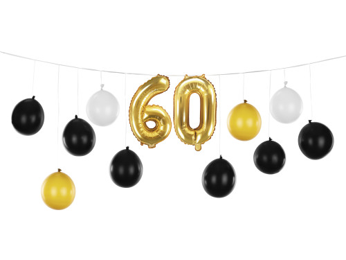 Balloon garland 60-birthday - 12 balloons, 260 x 32 cm