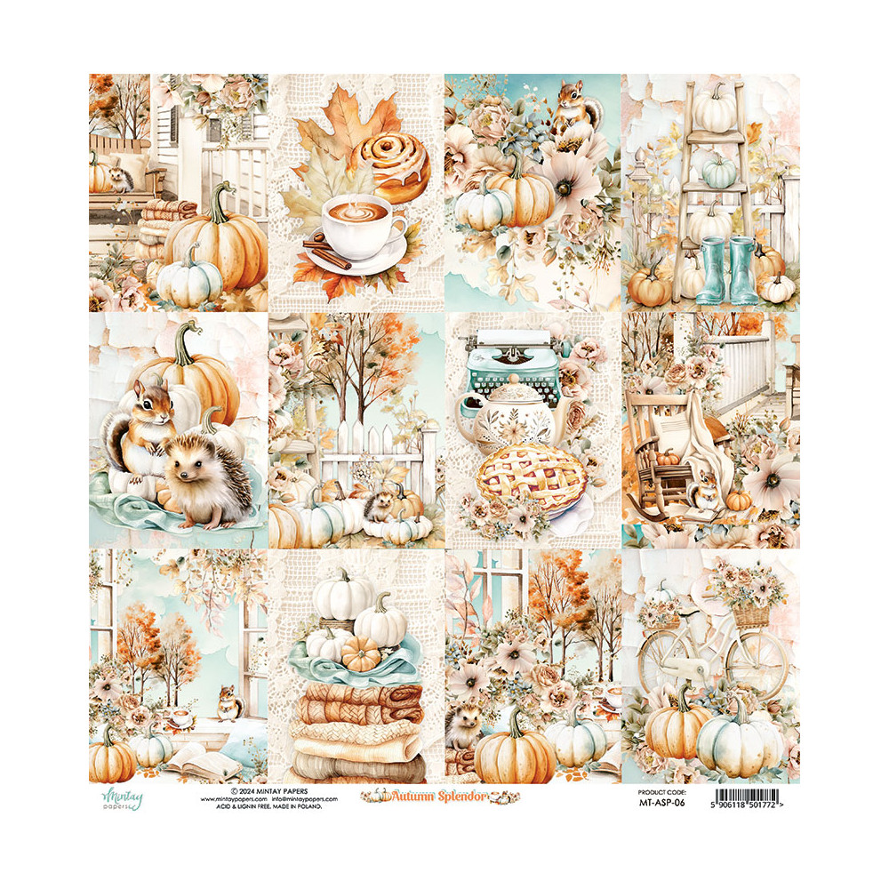 Papier do scrapbookingu 30,5 x 30,5 cm - Mintay - Autumn Splendor 06