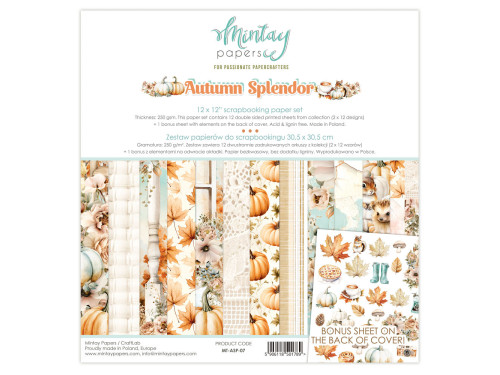 Zestaw papierów do scrapbookingu 30,5 x 30,5 cm - Mintay - Autumn Splendor