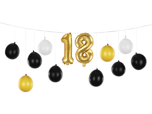 Balloon garland 18-birthday - 12 balloons, 260 x 32 cm