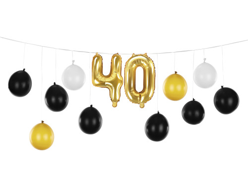 Balloon garland 40-birthday - 12 balloons, 260 x 32 cm