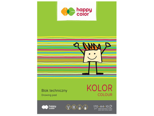 Technical pad - Happy Color - multicolor, 170g, A4, 10 sheets