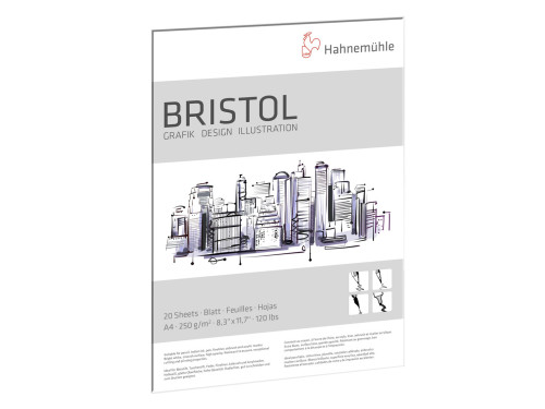Bristol paper pad - Hahnemühle - A4, 250 g, 20 sheets