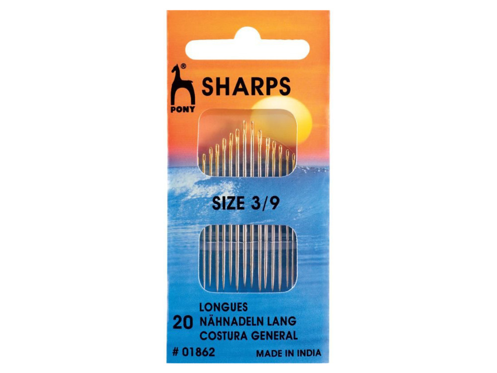 Set of sharps needles - Pony - size 3-9, 20 pcs.