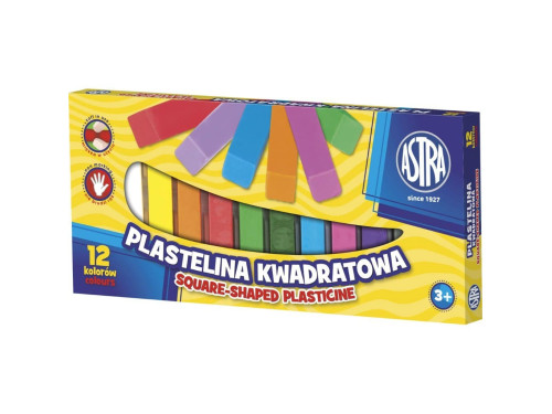 Plastelina kwadratowa - Astra - 12 kolorów